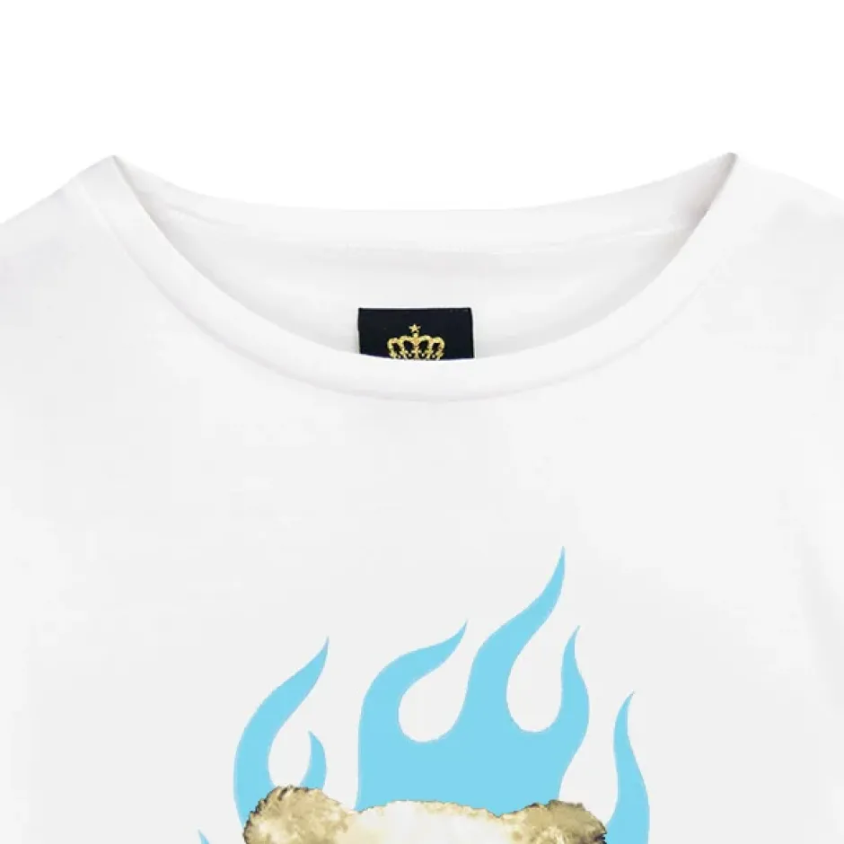 LISTEN FLAVOR Fire Heart Bear Layered-Style Long Sleeve T-Shirt Online