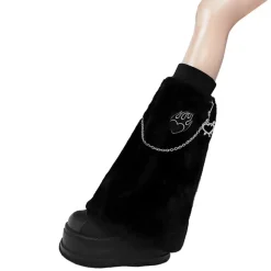 LISTEN FLAVOR Fire Heart Chain Boa Leg Covers New