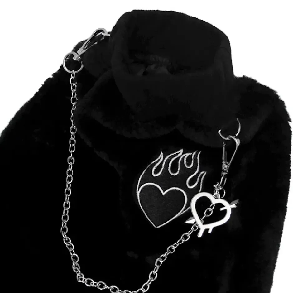 LISTEN FLAVOR Fire Heart Chain Boa Leg Covers New