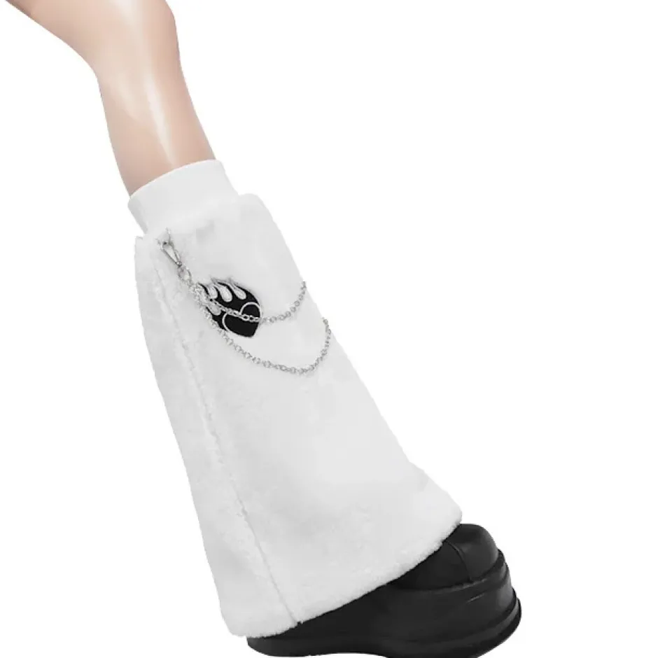 LISTEN FLAVOR Fire Heart Chain Boa Leg Covers New