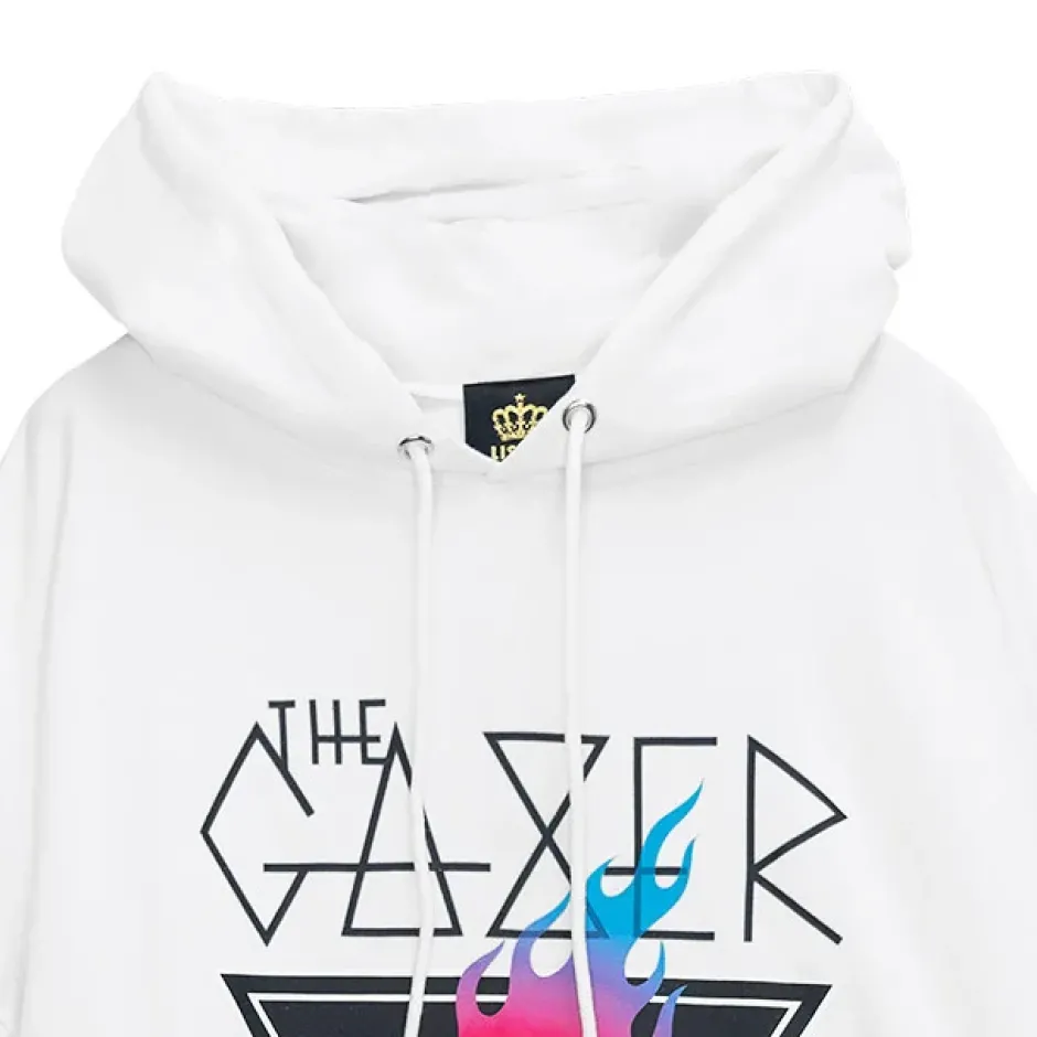 Jackets & Hoodies>LISTEN FLAVOR Flame Eye Layered-Style Hoodie