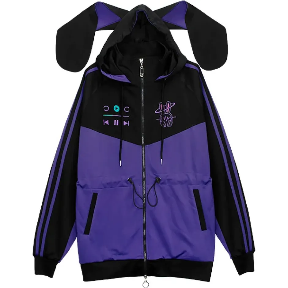 Jackets & Hoodies>LISTEN FLAVOR From the Mirai Bunny Ear Jersey Hoodie