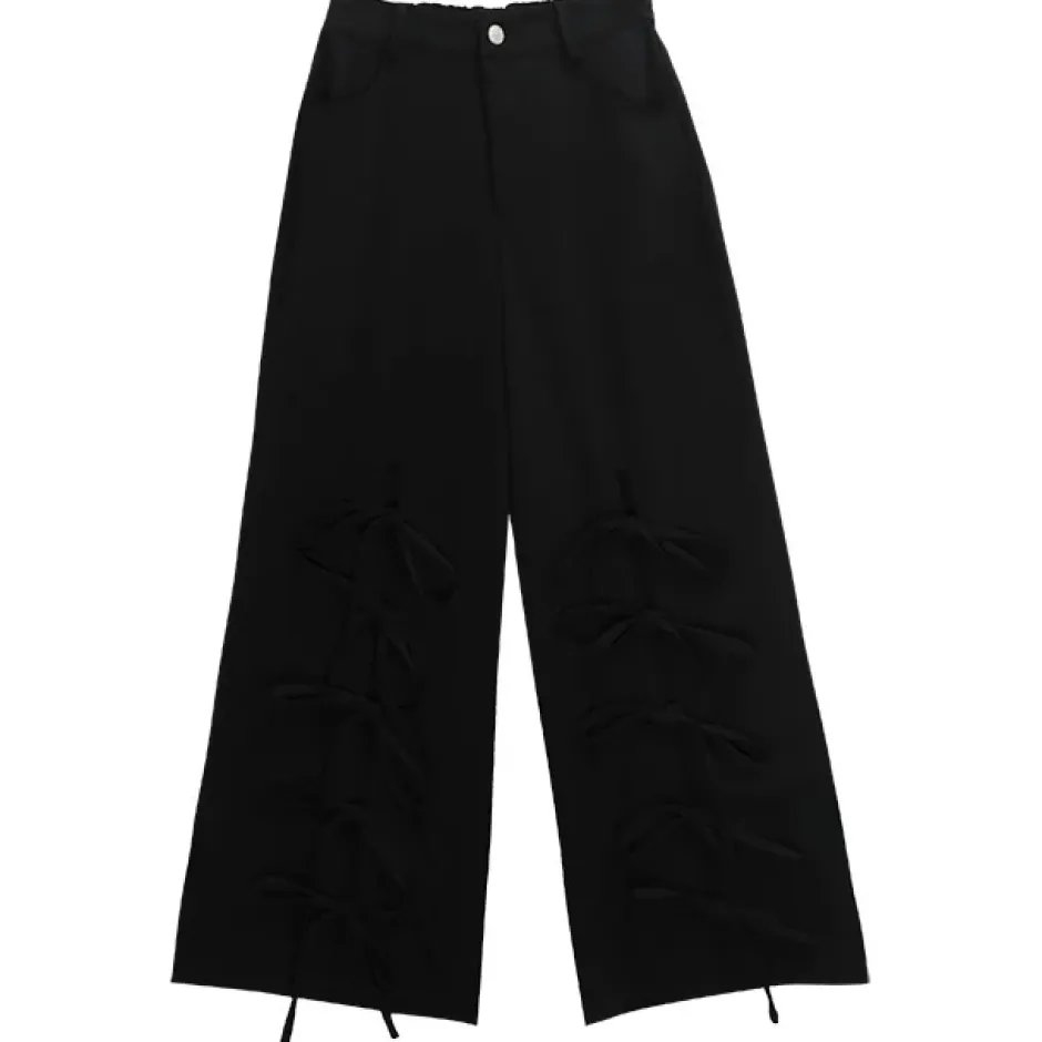 LISTEN FLAVOR Front Slit Ribbon Pants Online