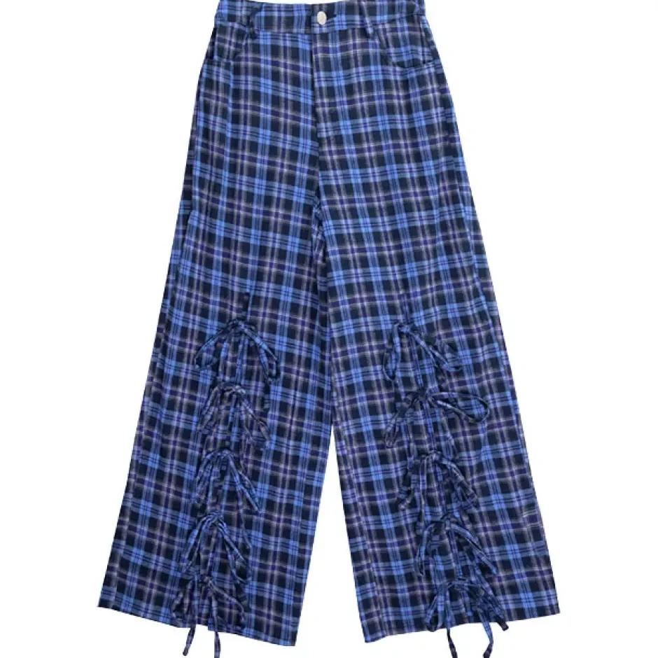 LISTEN FLAVOR Front Slit Ribbon Pants Online