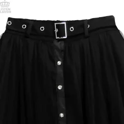 LISTEN FLAVOR Front Snap Tulle Long Skirt Online