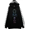 Jackets & Hoodies>LISTEN FLAVOR Gaming 8 bit Sleeve Line Hoodie