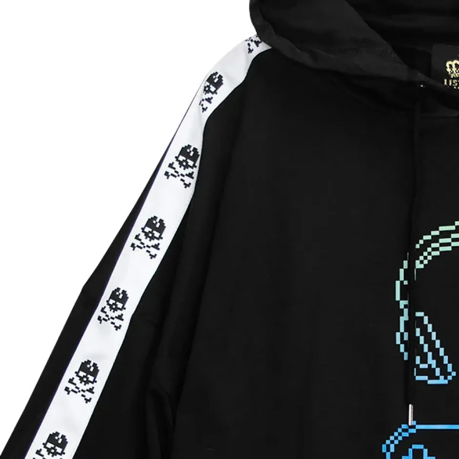 Jackets & Hoodies>LISTEN FLAVOR Gaming 8 bit Sleeve Line Hoodie