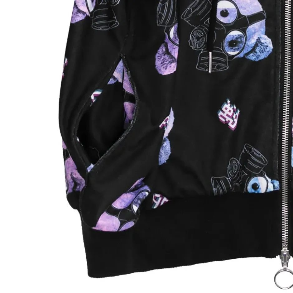 Jackets & Hoodies>LISTEN FLAVOR Gas Mask Bear Zip Hoodie