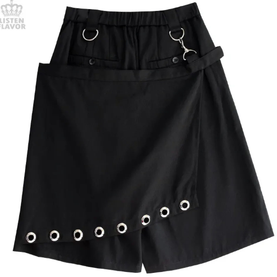 Bottoms>LISTEN FLAVOR Gaucho Pants w/ Eyelet Flap