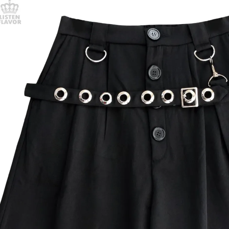 Bottoms>LISTEN FLAVOR Gaucho Pants w/ Eyelet Flap