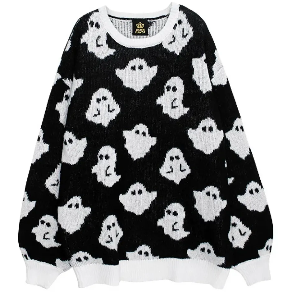 Tops>LISTEN FLAVOR Ghost Knit Top