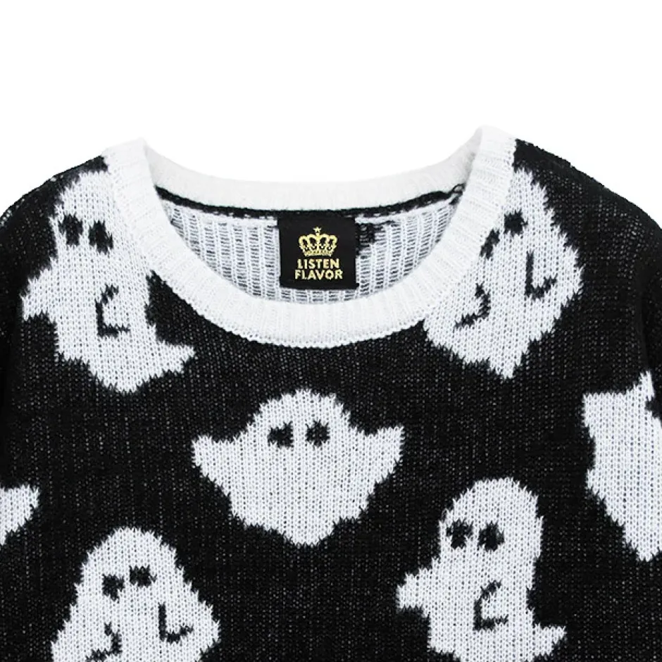 Tops>LISTEN FLAVOR Ghost Knit Top