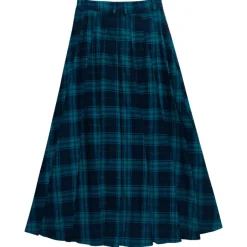 LISTEN FLAVOR Green Plaid Fire Buckle Layered-Style Pleated Skirt Online