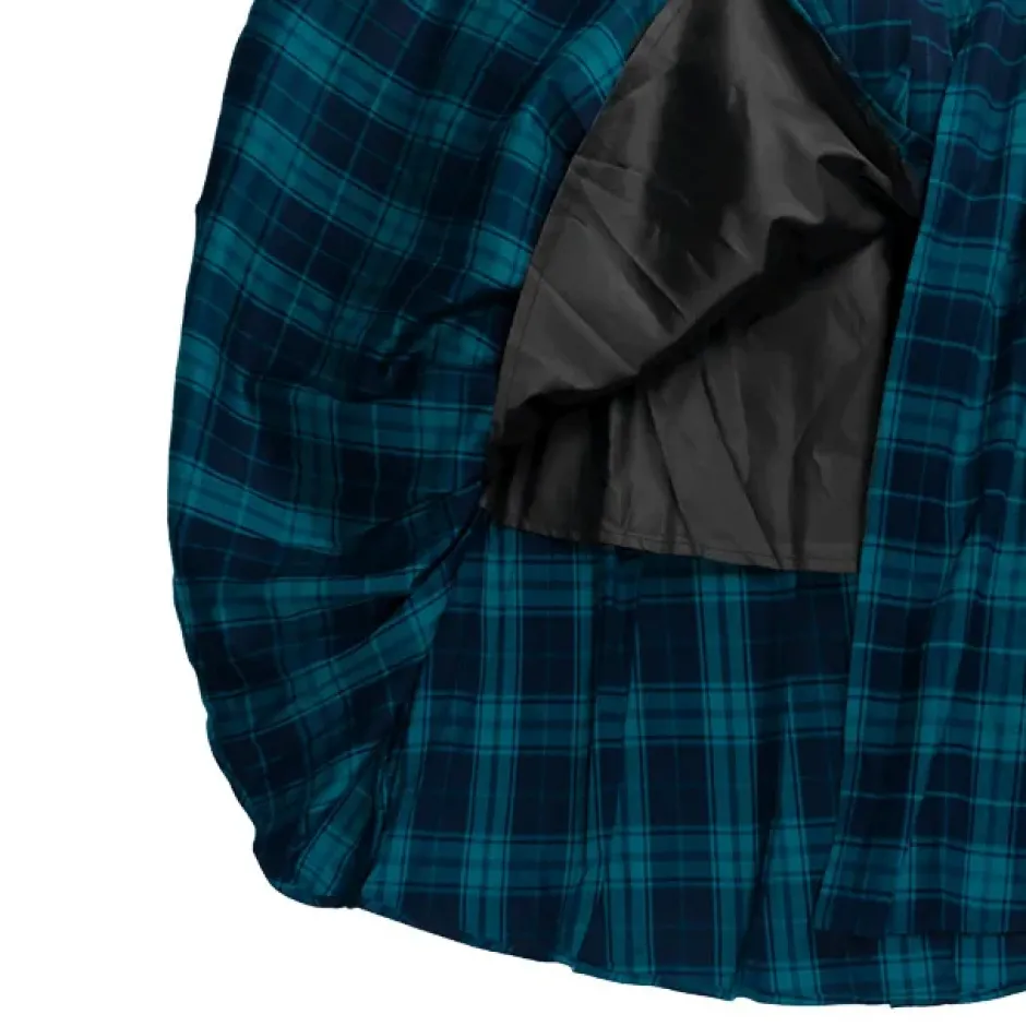 LISTEN FLAVOR Green Plaid Fire Buckle Layered-Style Pleated Skirt Online