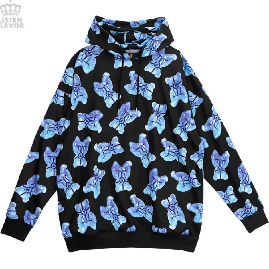 Jackets & Hoodies>LISTEN FLAVOR Harness Bear Pullover Hoodie