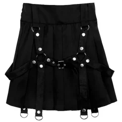 Bottoms>LISTEN FLAVOR Harness Pleated Skirt