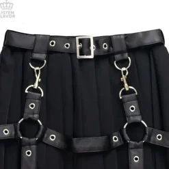 LISTEN FLAVOR Harness Pleated Long Skirt Clearance