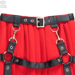 LISTEN FLAVOR Harness Pleated Long Skirt Clearance