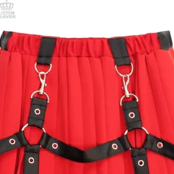 LISTEN FLAVOR Harness Pleated Long Skirt Clearance