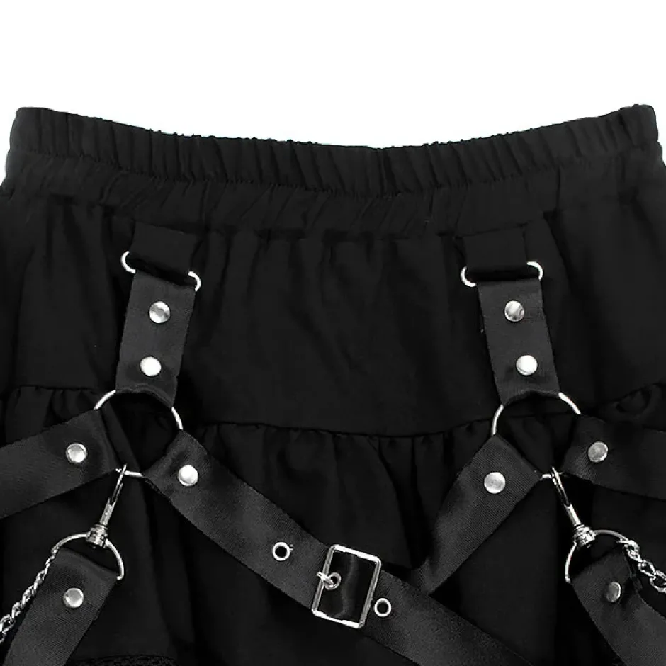 LISTEN FLAVOR Harness Tiered Skirt New