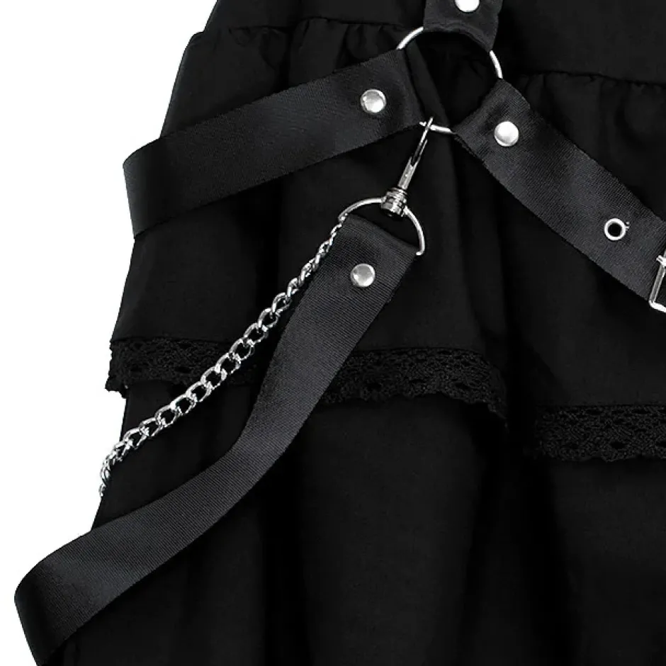 LISTEN FLAVOR Harness Tiered Skirt New