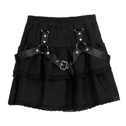 LISTEN FLAVOR Harness Tiered Skirt New