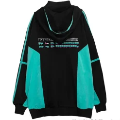 LISTEN FLAVOR Hatsune Miku Jersey Hoodie Black Clearance