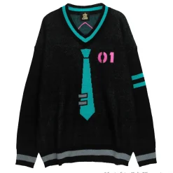 LISTEN FLAVOR Hatsune Miku V-neckline Knit Black Sale