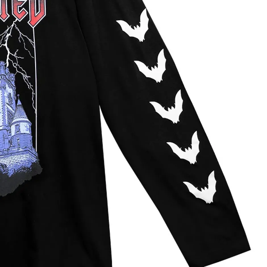 LISTEN FLAVOR Haunted Castle Long Sleeve T-Shirt Discount