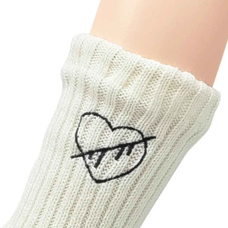 Footwear>LISTEN FLAVOR Heartbreak Embroidered Leg Warmers