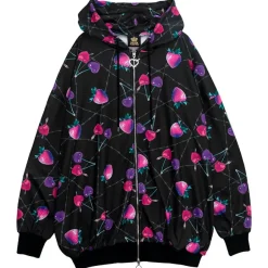 LISTEN FLAVOR Heart Cherry & Dangerous Strawberry Zip Hoodie New