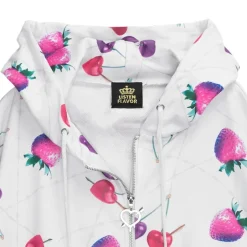 LISTEN FLAVOR Heart Cherry & Dangerous Strawberry Zip Hoodie New