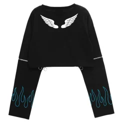 LISTEN FLAVOR Heart Padlock Zip Sleeve Top Hot