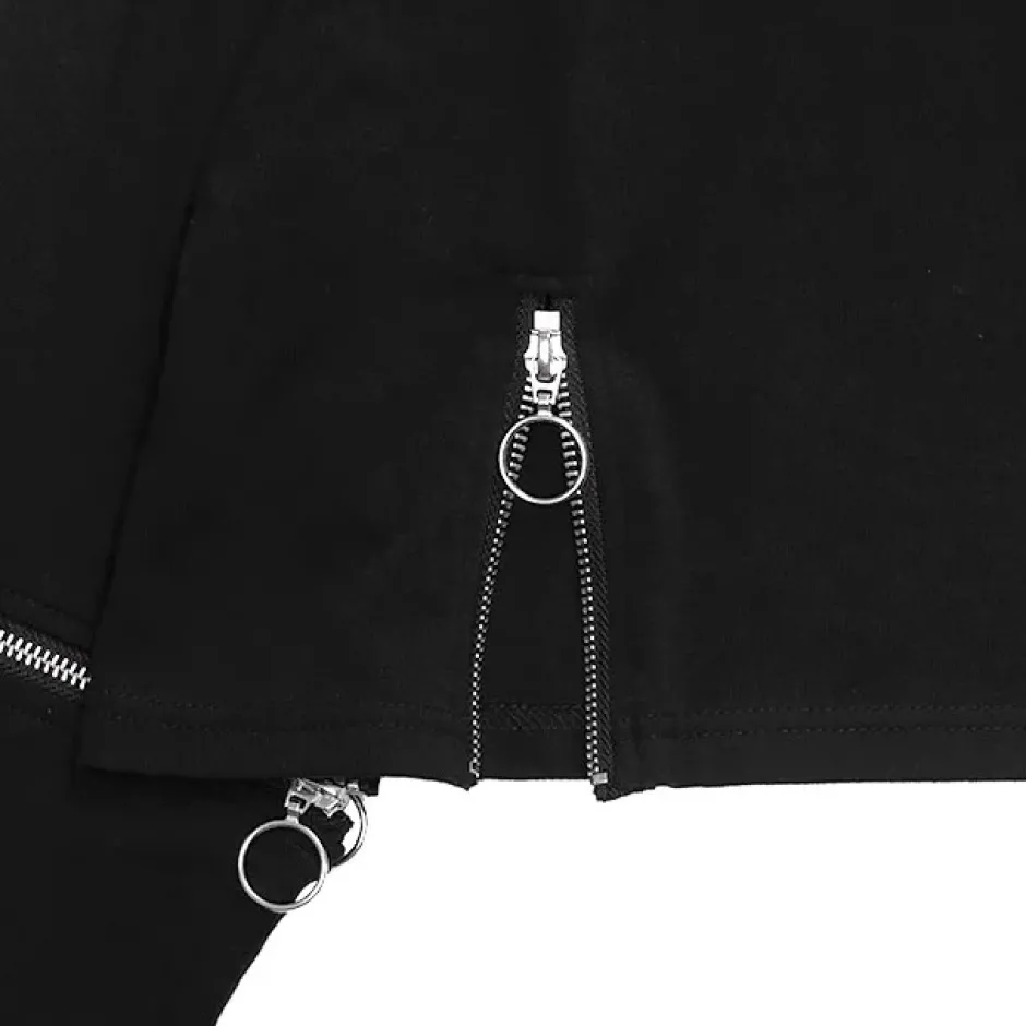 LISTEN FLAVOR Heart Padlock Zip Sleeve Top Hot