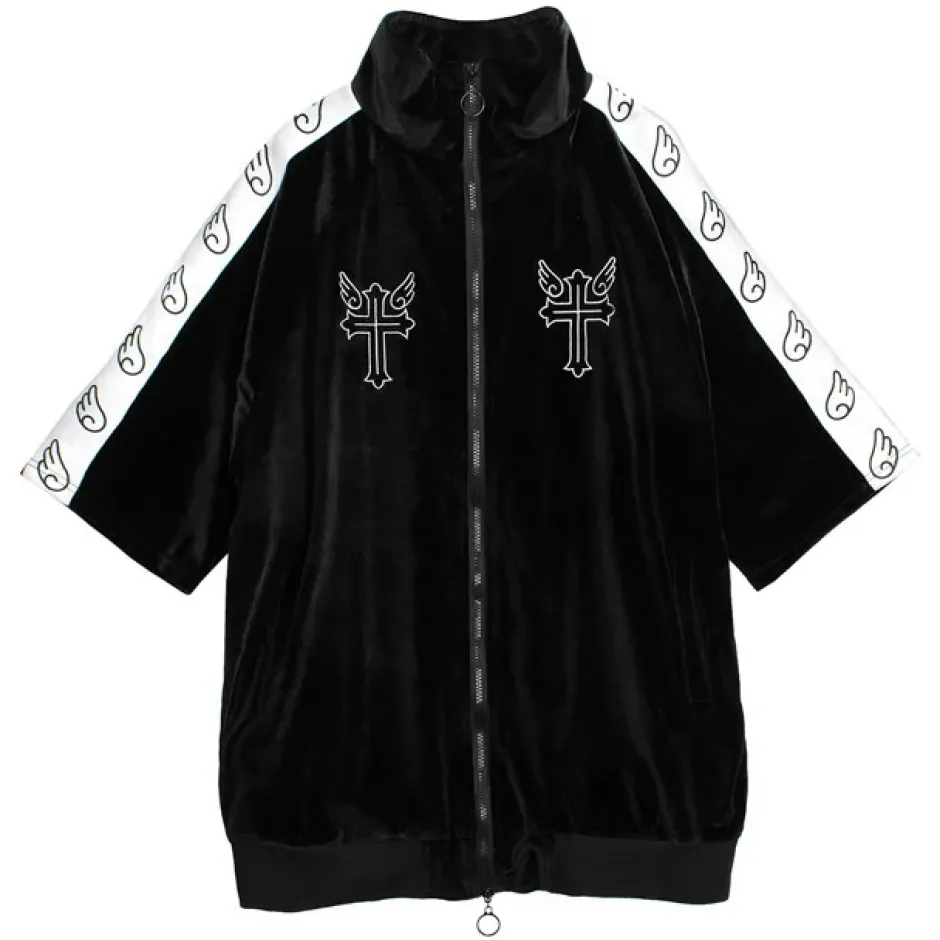 Jackets & Hoodies>LISTEN FLAVOR Heavens Velour Short Sleeve Jersey