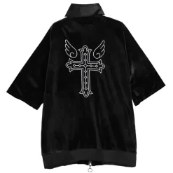 Jackets & Hoodies>LISTEN FLAVOR Heavens Velour Short Sleeve Jersey
