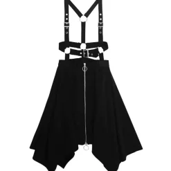 Bottoms>LISTEN FLAVOR Hemline Skirt w/ Harness
