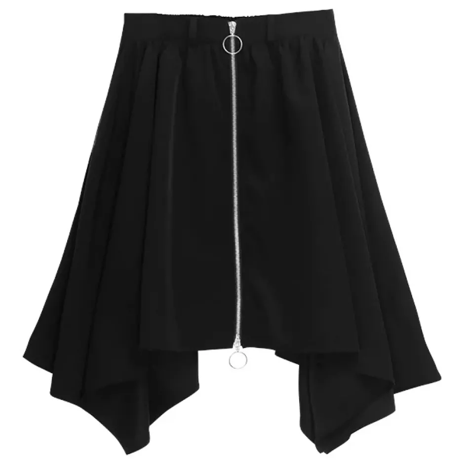 Bottoms>LISTEN FLAVOR Hemline Skirt w/ Harness