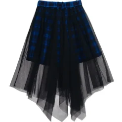 LISTEN FLAVOR Hemline Tulle Layered Skirt w/ Heart Belt New