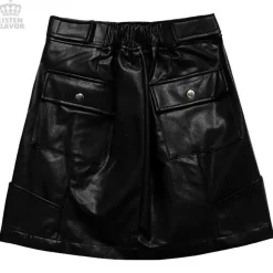 LISTEN FLAVOR Holographic Faux Leather Trapezoid Skirt Sale