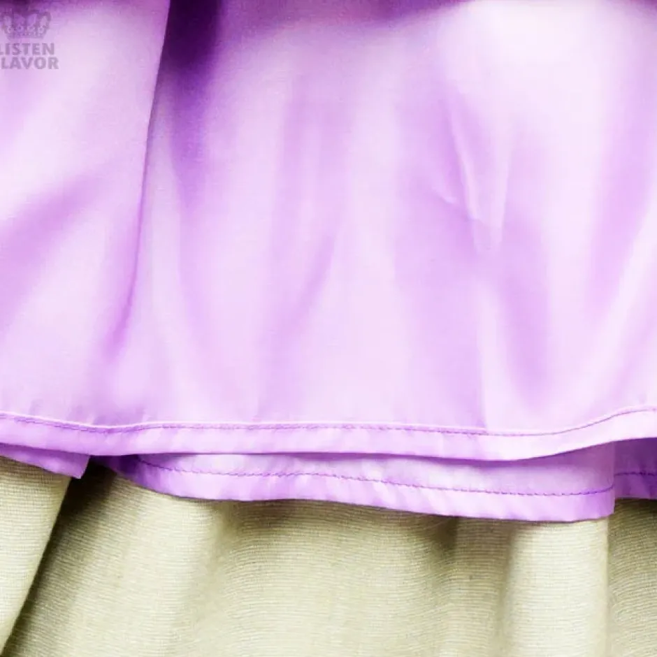 Bottoms>LISTEN FLAVOR Holographic Two-Tone Pleated Skirt