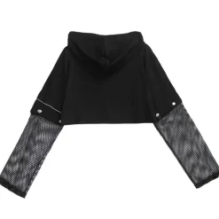Jackets & Hoodies>LISTEN FLAVOR Killer Heart 2-Way Mesh Short Hoodie
