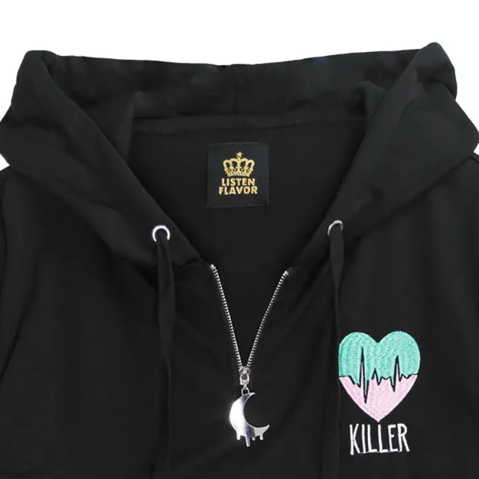 Jackets & Hoodies>LISTEN FLAVOR Killer Heart 2-Way Mesh Short Hoodie