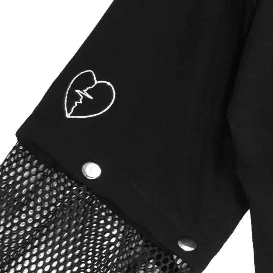 Jackets & Hoodies>LISTEN FLAVOR Killer Heart 2-Way Mesh Short Hoodie