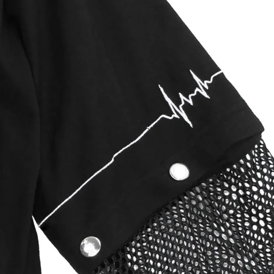 Jackets & Hoodies>LISTEN FLAVOR Killer Heart 2-Way Mesh Short Hoodie