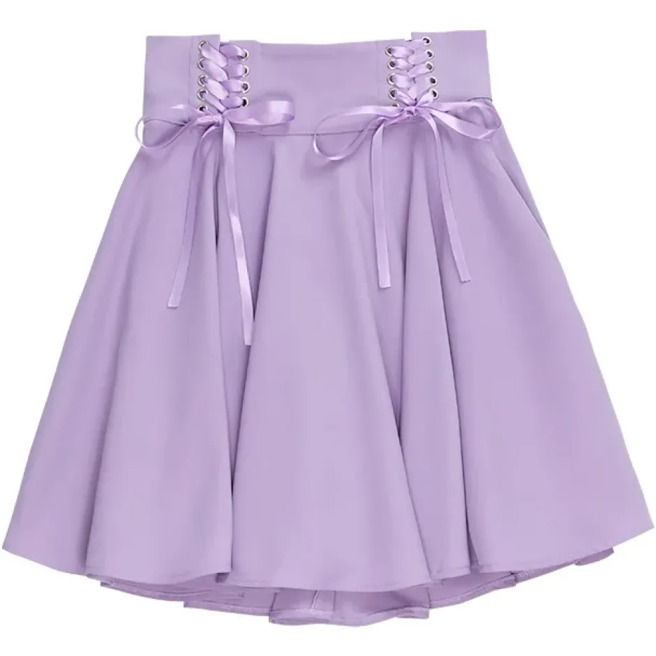 Bottoms>LISTEN FLAVOR Lace-Up Circular Skirt