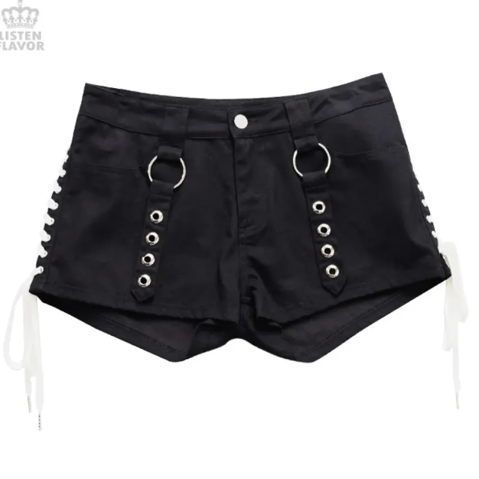 LISTEN FLAVOR Lace-Up Harness Belt Shorts Outlet
