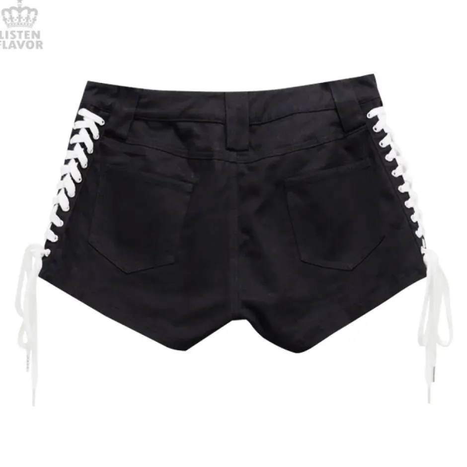 LISTEN FLAVOR Lace-Up Harness Belt Shorts Outlet