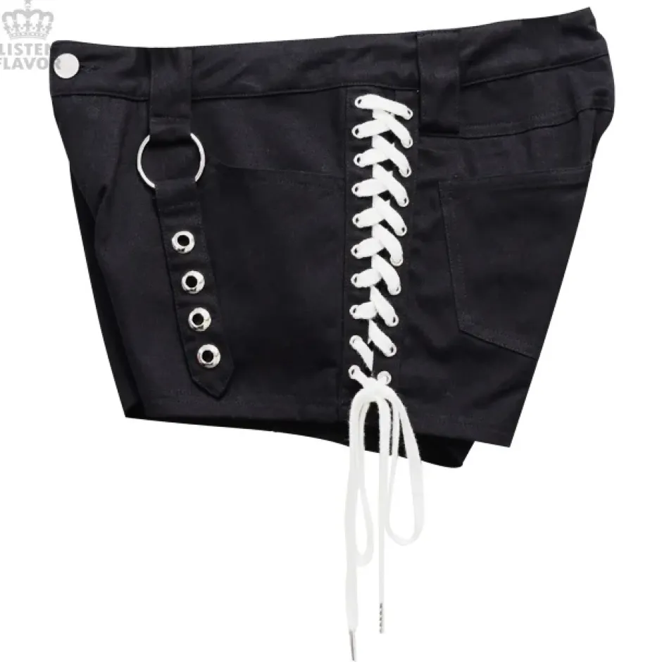 LISTEN FLAVOR Lace-Up Harness Belt Shorts Outlet