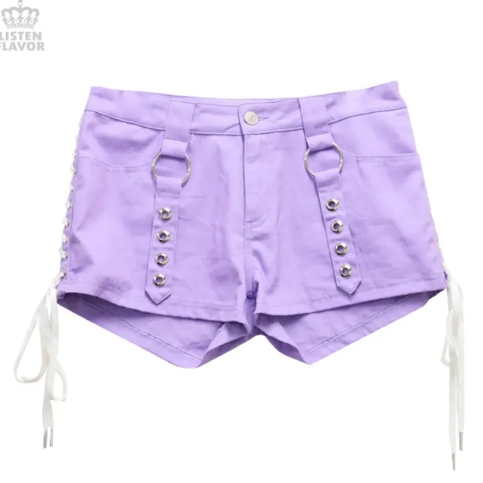 LISTEN FLAVOR Lace-Up Harness Belt Shorts Outlet